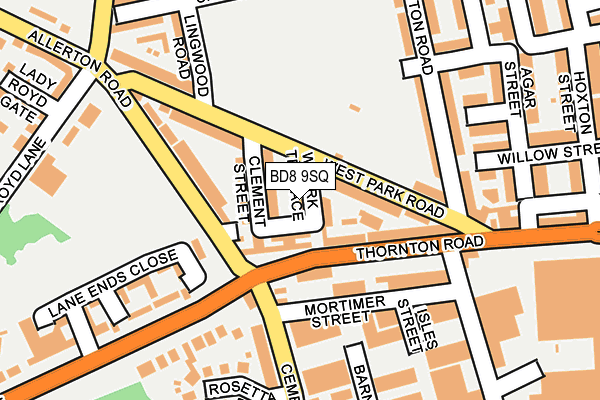 BD8 9SQ map - OS OpenMap – Local (Ordnance Survey)