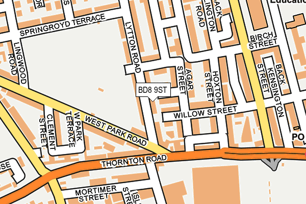 BD8 9ST map - OS OpenMap – Local (Ordnance Survey)