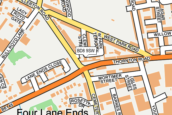 BD8 9SW map - OS OpenMap – Local (Ordnance Survey)
