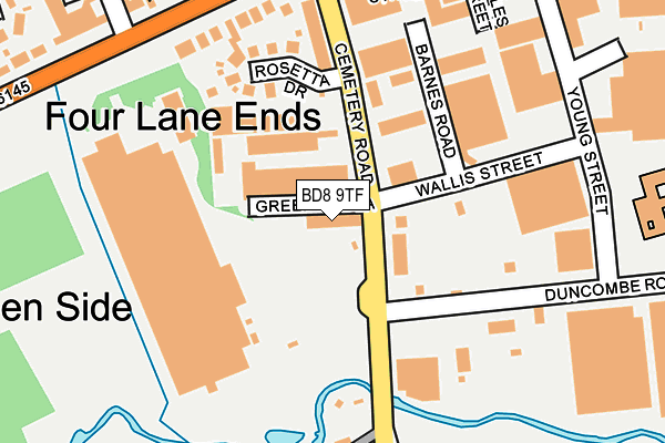 BD8 9TF map - OS OpenMap – Local (Ordnance Survey)