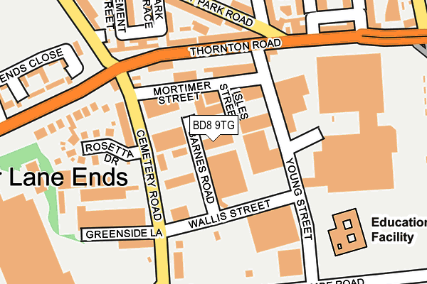 BD8 9TG map - OS OpenMap – Local (Ordnance Survey)