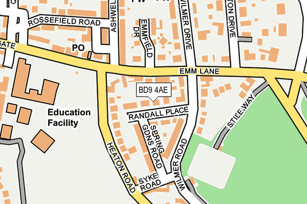 BD9 4AE map - OS OpenMap – Local (Ordnance Survey)