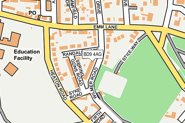 BD9 4AG map - OS OpenMap – Local (Ordnance Survey)