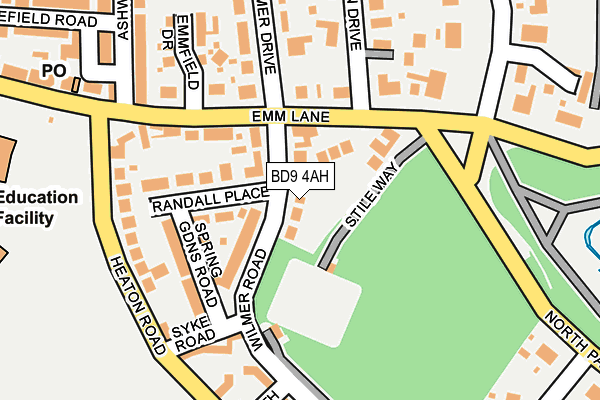 BD9 4AH map - OS OpenMap – Local (Ordnance Survey)