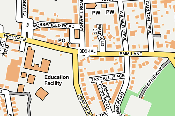 BD9 4AL map - OS OpenMap – Local (Ordnance Survey)
