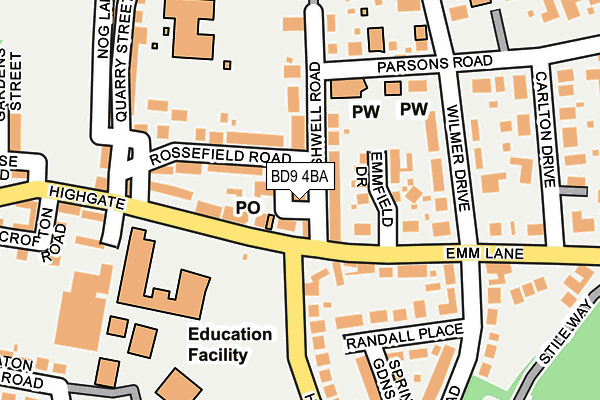 BD9 4BA map - OS OpenMap – Local (Ordnance Survey)