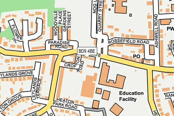 BD9 4BE map - OS OpenMap – Local (Ordnance Survey)