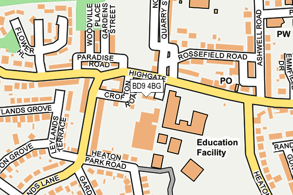 BD9 4BG map - OS OpenMap – Local (Ordnance Survey)