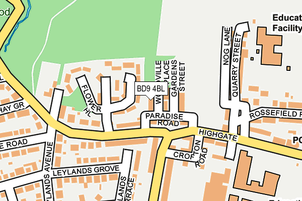 BD9 4BL map - OS OpenMap – Local (Ordnance Survey)