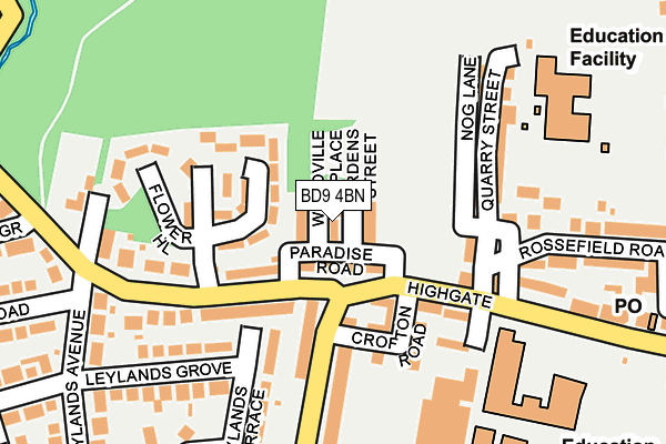 BD9 4BN map - OS OpenMap – Local (Ordnance Survey)