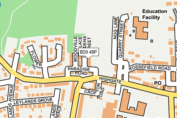 BD9 4BP map - OS OpenMap – Local (Ordnance Survey)