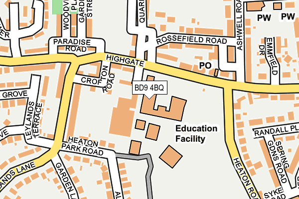 BD9 4BQ map - OS OpenMap – Local (Ordnance Survey)