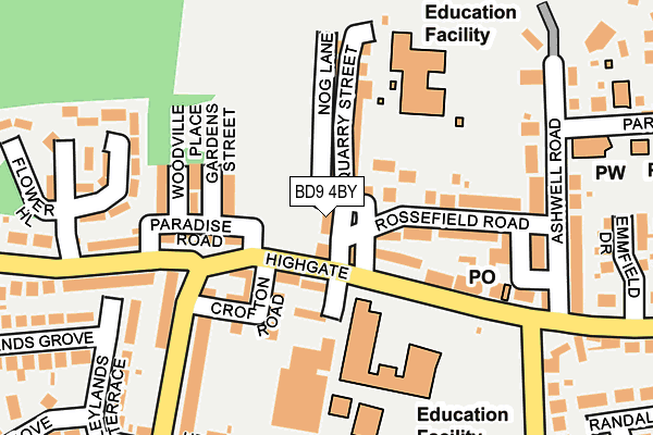 BD9 4BY map - OS OpenMap – Local (Ordnance Survey)