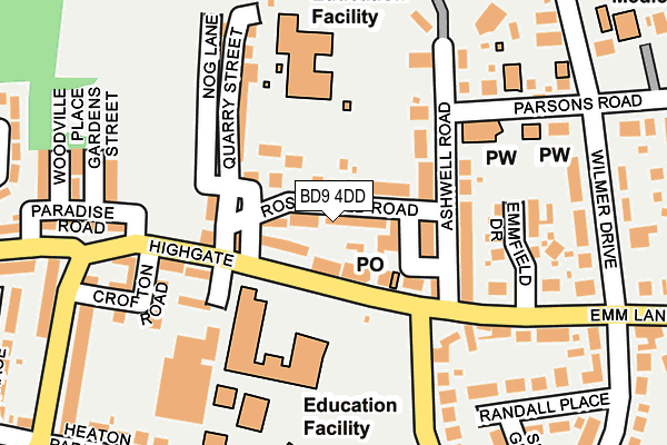 BD9 4DD map - OS OpenMap – Local (Ordnance Survey)