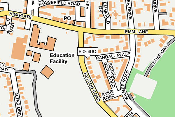 BD9 4DQ map - OS OpenMap – Local (Ordnance Survey)