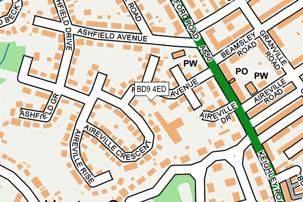 BD9 4ED map - OS OpenMap – Local (Ordnance Survey)