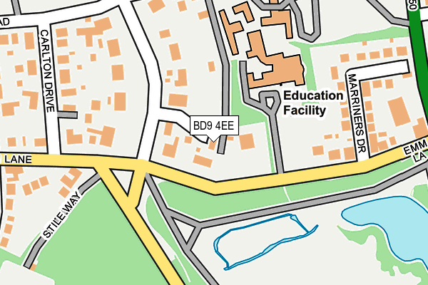 BD9 4EE map - OS OpenMap – Local (Ordnance Survey)