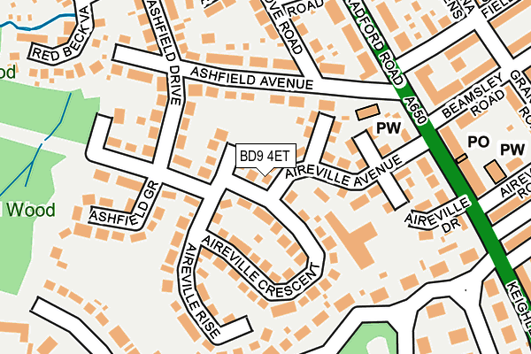 BD9 4ET map - OS OpenMap – Local (Ordnance Survey)