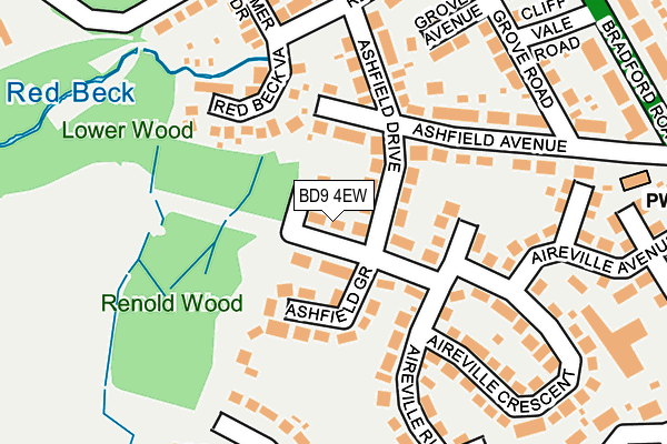 BD9 4EW map - OS OpenMap – Local (Ordnance Survey)