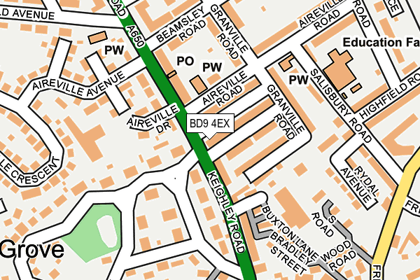 BD9 4EX map - OS OpenMap – Local (Ordnance Survey)