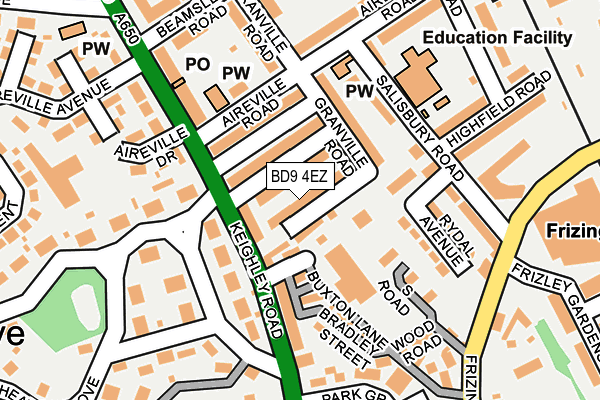 BD9 4EZ map - OS OpenMap – Local (Ordnance Survey)