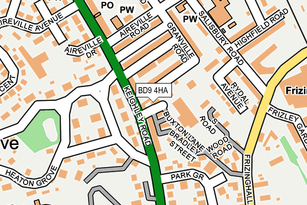 BD9 4HA map - OS OpenMap – Local (Ordnance Survey)