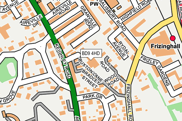 BD9 4HD map - OS OpenMap – Local (Ordnance Survey)