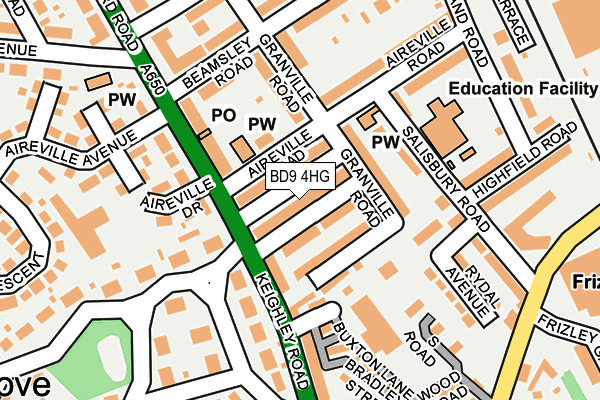 BD9 4HG map - OS OpenMap – Local (Ordnance Survey)