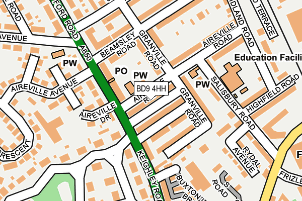 BD9 4HH map - OS OpenMap – Local (Ordnance Survey)