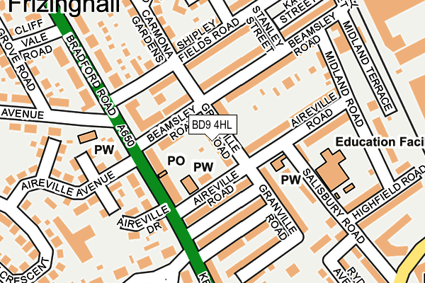 BD9 4HL map - OS OpenMap – Local (Ordnance Survey)