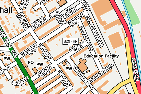 BD9 4HN map - OS OpenMap – Local (Ordnance Survey)
