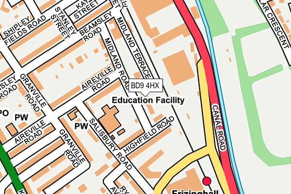 BD9 4HX map - OS OpenMap – Local (Ordnance Survey)