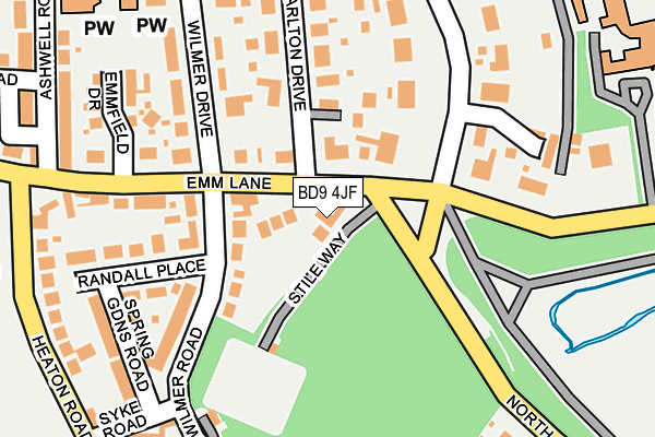 BD9 4JF map - OS OpenMap – Local (Ordnance Survey)