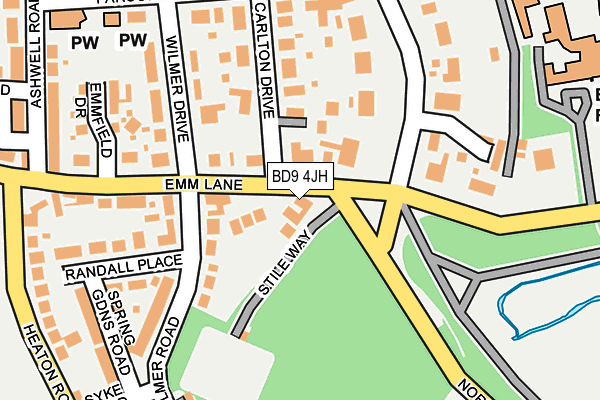 BD9 4JH map - OS OpenMap – Local (Ordnance Survey)