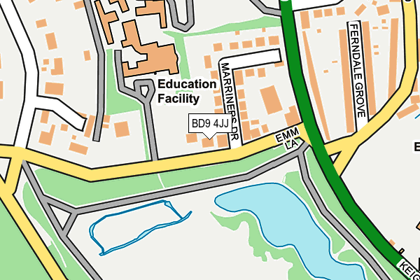 BD9 4JJ map - OS OpenMap – Local (Ordnance Survey)