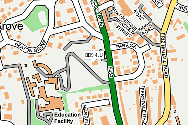 BD9 4JU map - OS OpenMap – Local (Ordnance Survey)