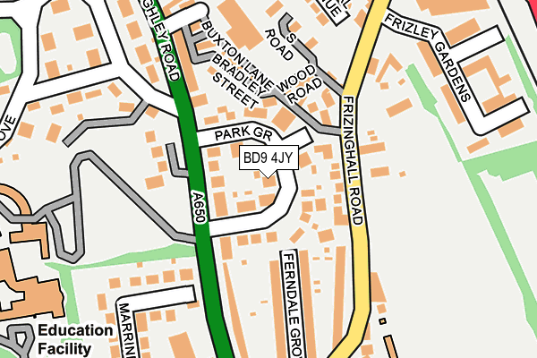 BD9 4JY map - OS OpenMap – Local (Ordnance Survey)