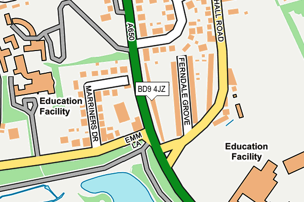 BD9 4JZ map - OS OpenMap – Local (Ordnance Survey)