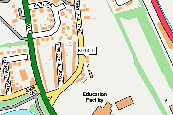 BD9 4LD map - OS OpenMap – Local (Ordnance Survey)