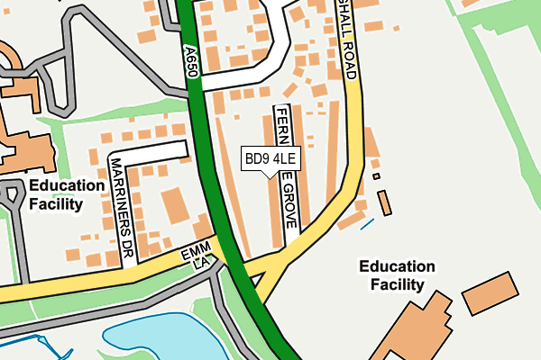 BD9 4LE map - OS OpenMap – Local (Ordnance Survey)