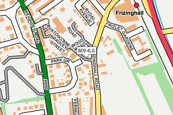 BD9 4LG map - OS OpenMap – Local (Ordnance Survey)