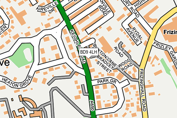 BD9 4LH map - OS OpenMap – Local (Ordnance Survey)