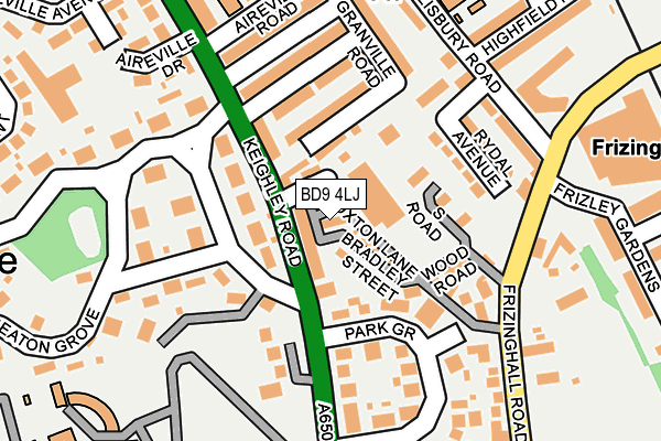 BD9 4LJ map - OS OpenMap – Local (Ordnance Survey)