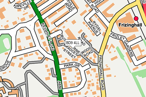 BD9 4LL map - OS OpenMap – Local (Ordnance Survey)