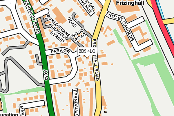 BD9 4LQ map - OS OpenMap – Local (Ordnance Survey)