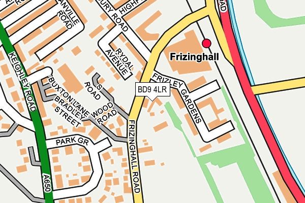BD9 4LR map - OS OpenMap – Local (Ordnance Survey)