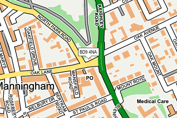 BD9 4NA map - OS OpenMap – Local (Ordnance Survey)