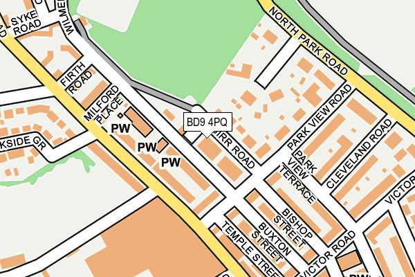 BD9 4PQ map - OS OpenMap – Local (Ordnance Survey)