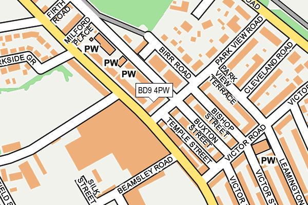 BD9 4PW map - OS OpenMap – Local (Ordnance Survey)