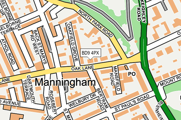 BD9 4PX map - OS OpenMap – Local (Ordnance Survey)